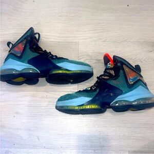 Nike LeBron 19 "Fast Food" (also known as the "Dutch Blue" colorway).